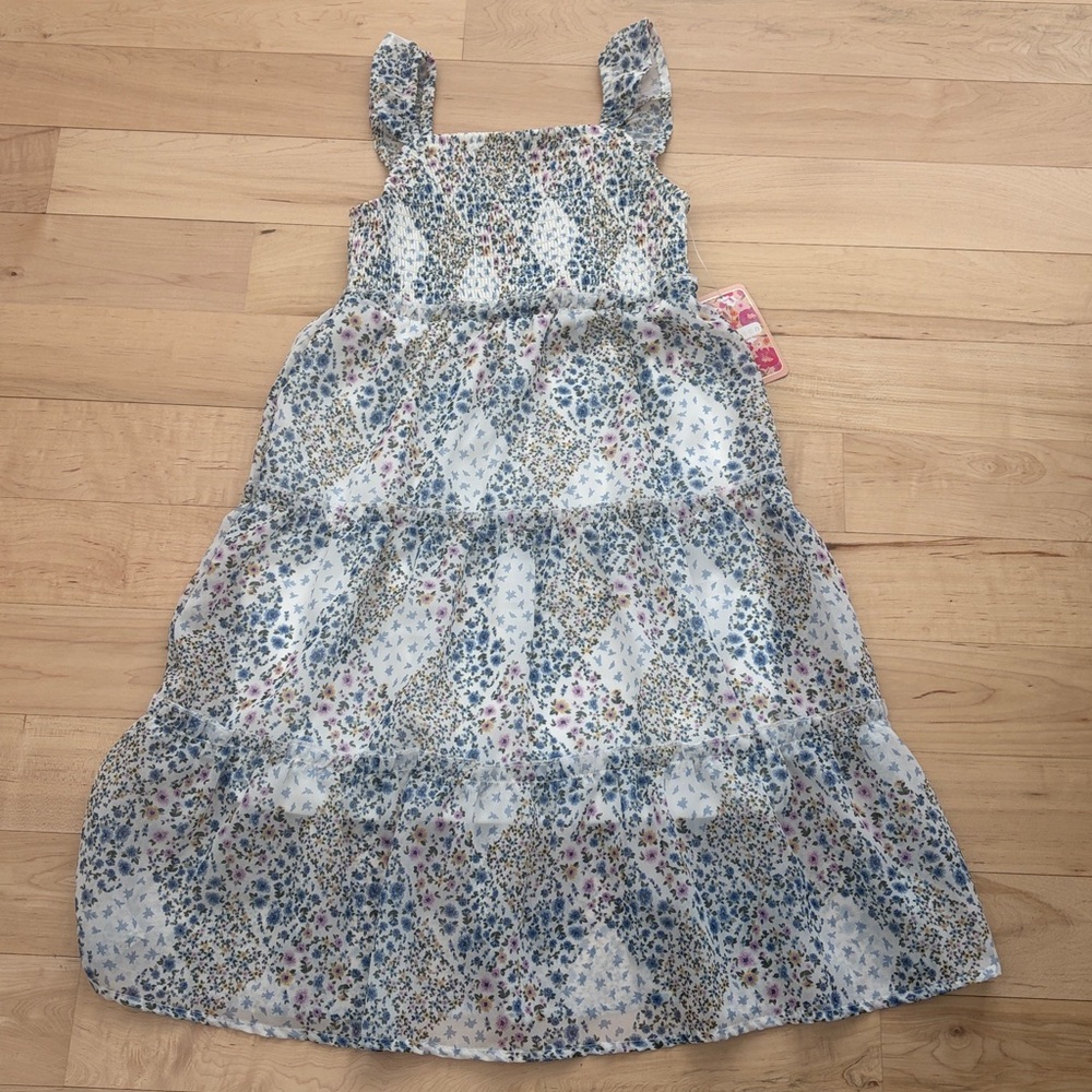 btween Patchwork Floral Kids Dress - Sz: 5